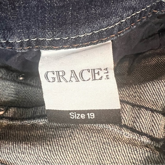 Grace in LA Womens Jeans Size 19 Embroidered Studded Denim Cowgirl Rodeo Western - Picture 4 of 14
